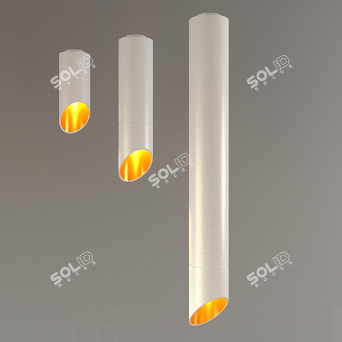 Modern White Cylinder Bulkhead Light 3D model image 1