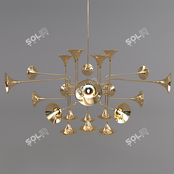 Elegant Botti Suspension Light 3D model image 1