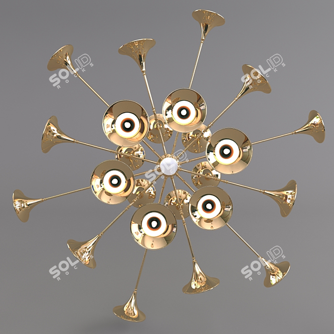 Elegant Botti Suspension Light 3D model image 2
