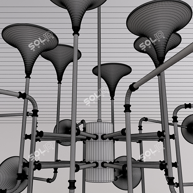 Elegant Botti Suspension Light 3D model image 3