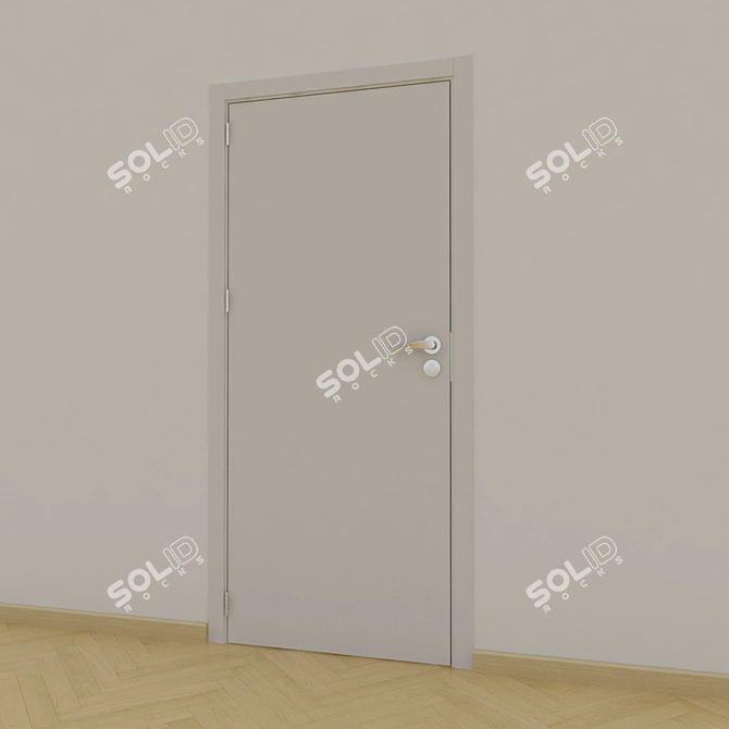 Elegant Oak Interior Door 3D model image 3