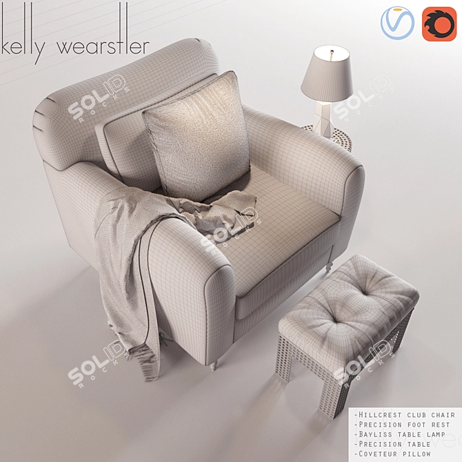 Luxury Kelly Wearstler Furniture Set 3D model image 2