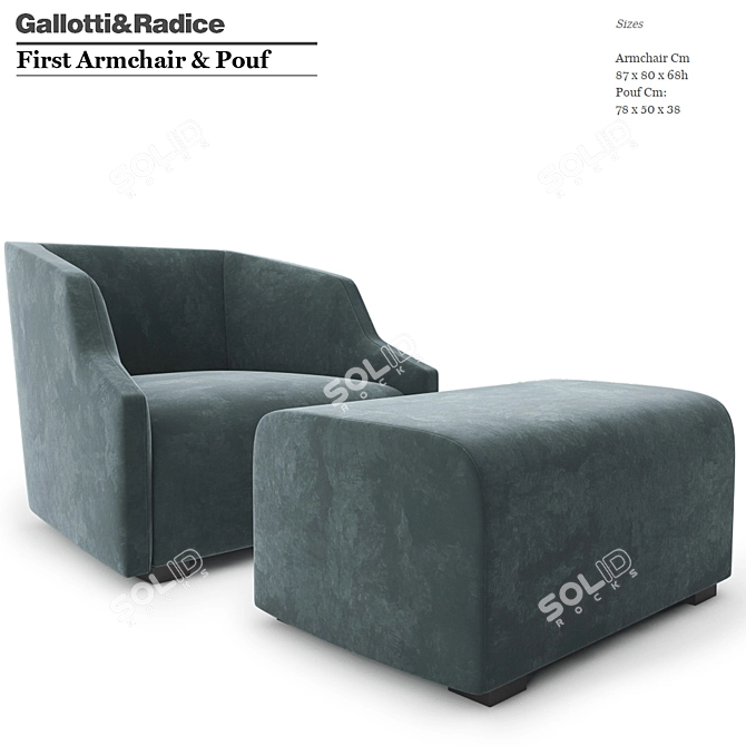 Gallotti & Radice First: Elegant Armchair Set 3D model image 1