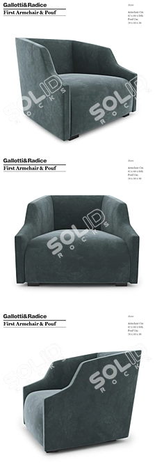 Gallotti & Radice First: Elegant Armchair Set 3D model image 2