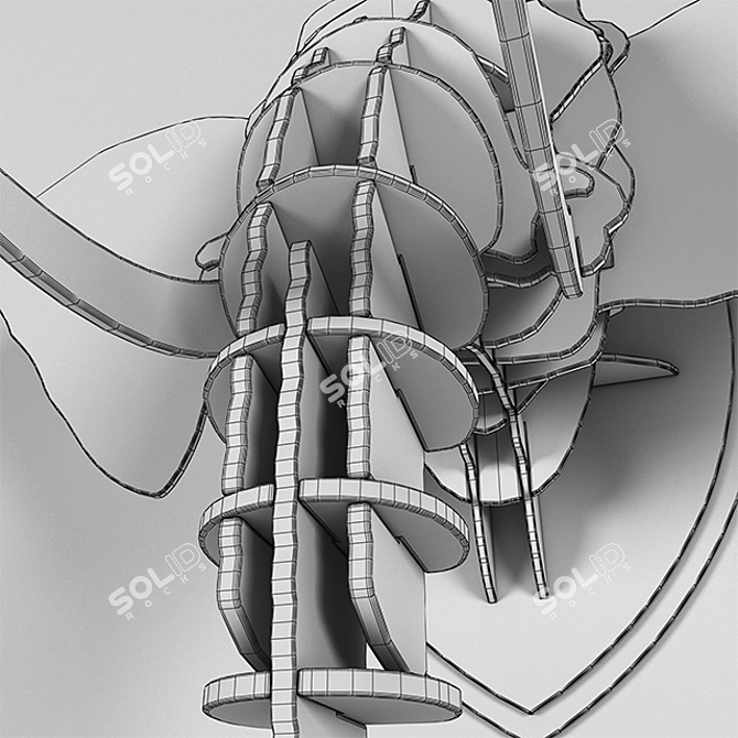 Elephant Head Wall Sconce 3D model image 3