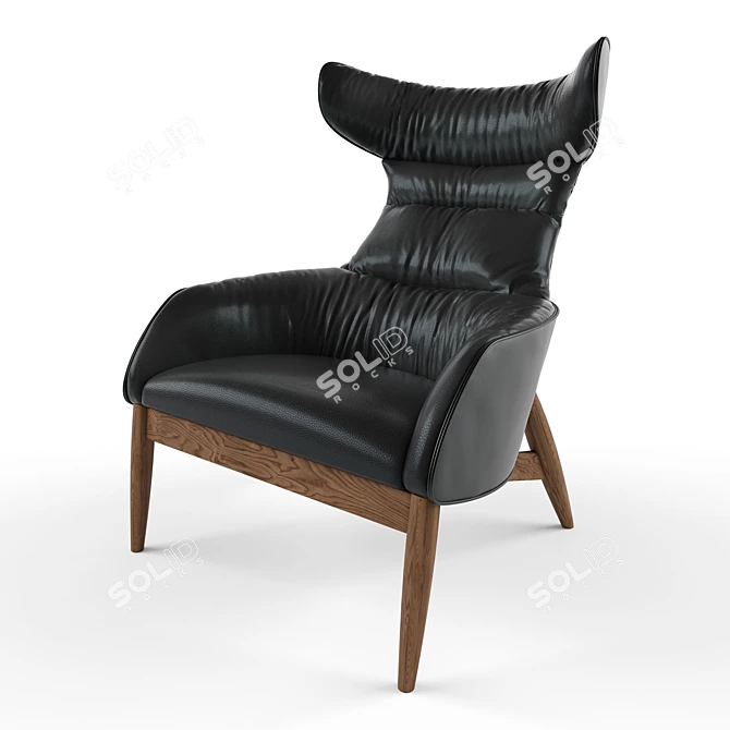 Ritzwell Beatrih Leather Armchair: Chic and Elegant 3D model image 1