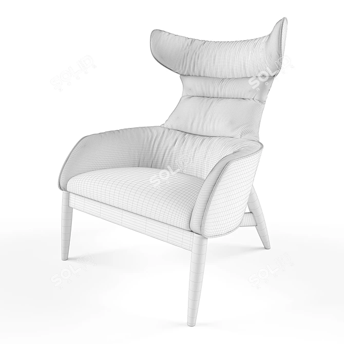 Ritzwell Beatrih Leather Armchair: Chic and Elegant 3D model image 2