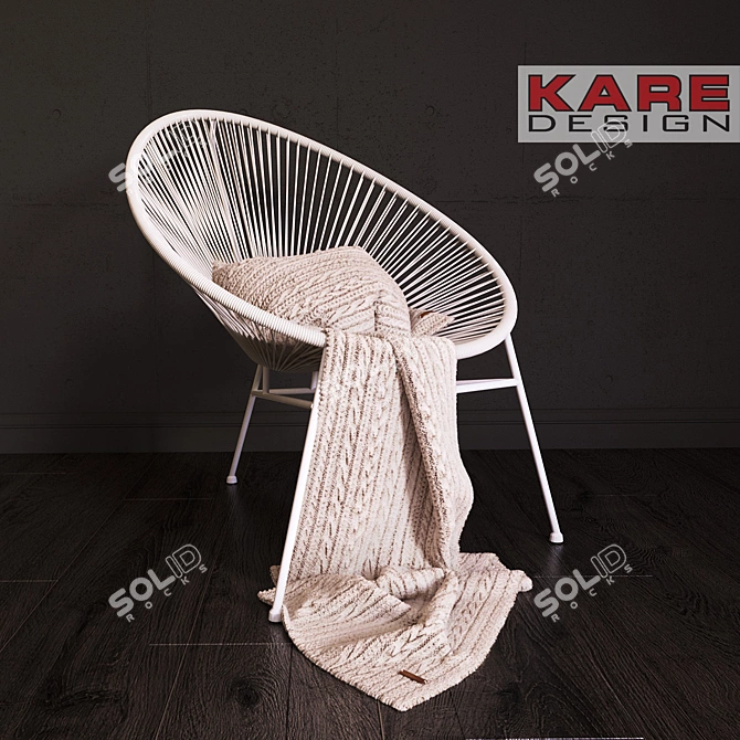 Spagetti Chair: Modern Polyethylene and Steel Seat 3D model image 1