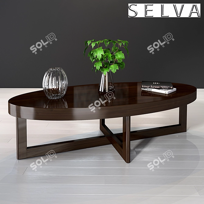 Modern Selva Criss Cross Coffee Table 3D model image 1