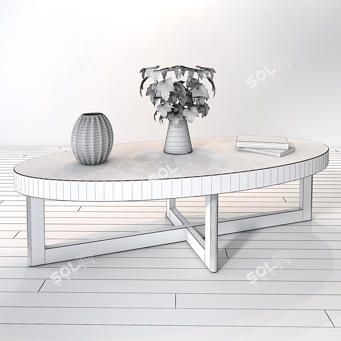 Modern Selva Criss Cross Coffee Table 3D model image 2