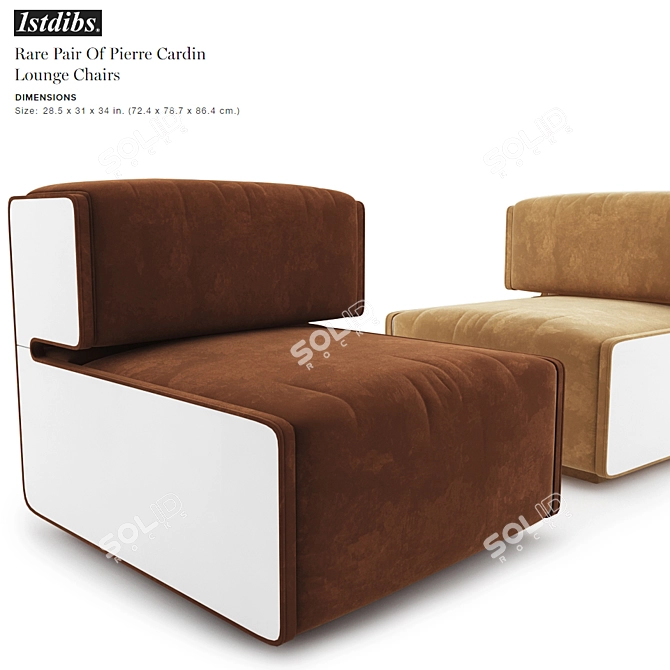 Pierre Cardin Lounge Chairs: Sleek and Stylish Seating 3D model image 1