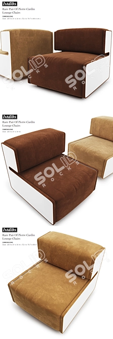 Pierre Cardin Lounge Chairs: Sleek and Stylish Seating 3D model image 2