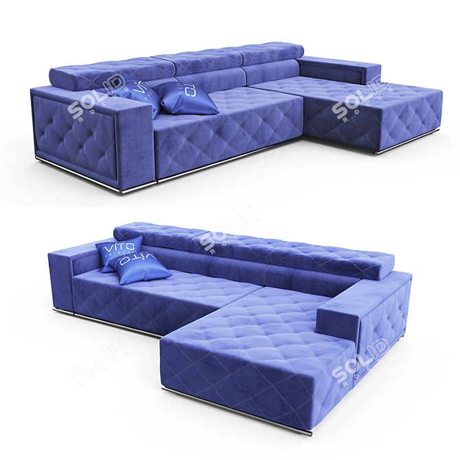 Elegant Modern Polo Sofa 3D model image 1