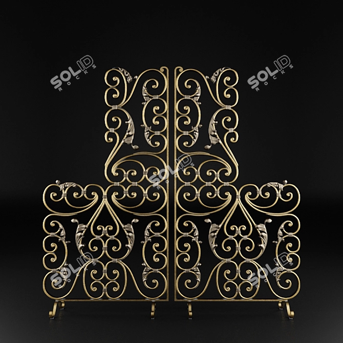 Ornate Wrought-Iron Gratings 3D model image 2