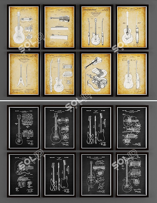 Guitar Art Collection 3D model image 2