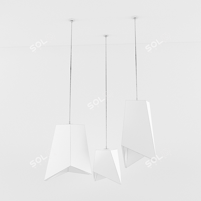 Concrete Elegance Pendant Light 3D model image 2