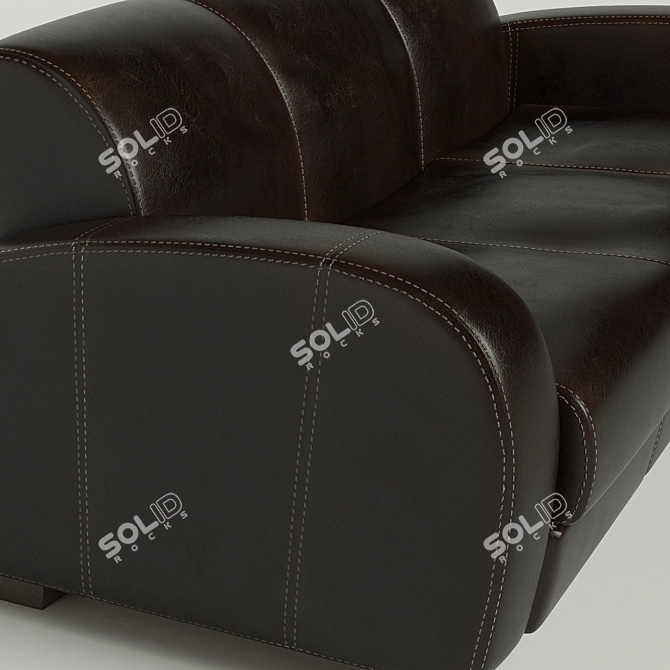 Executive Leather Office Sofa 3D model image 2