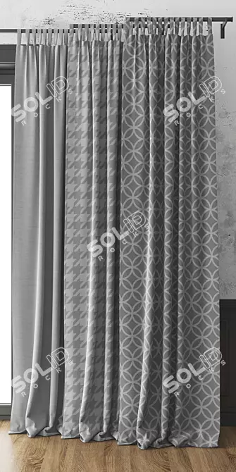 Elegant Window Drapes 3D model image 2