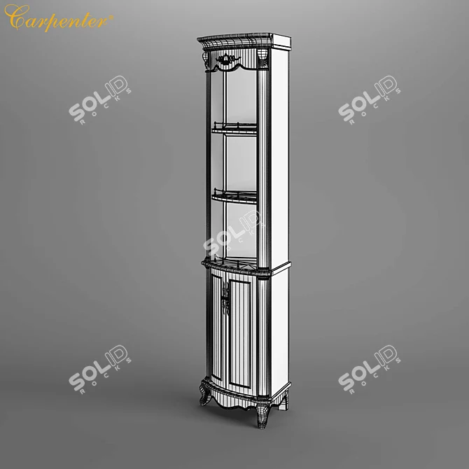 Modern White High Corner Cabinet 3D model image 3