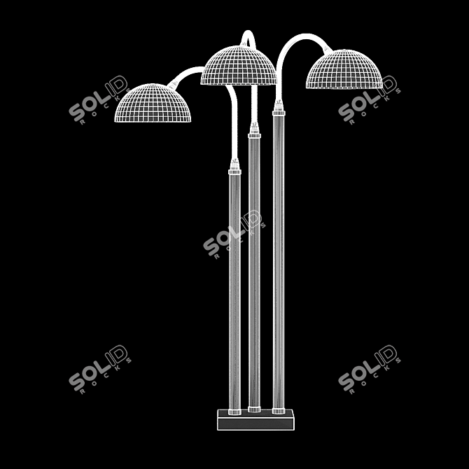 Elegant Porta Romana Arc Lamp 3D model image 2