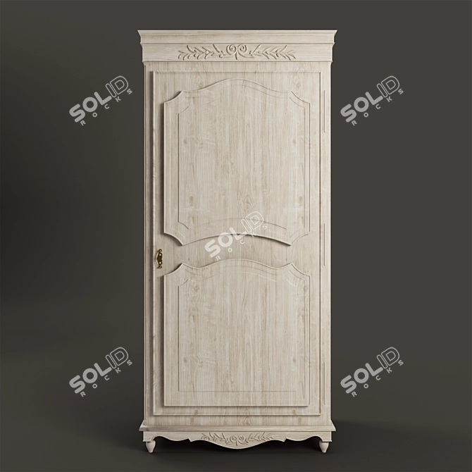 Romantic Country Wardrobe with 1 Bottom Door 3D model image 1