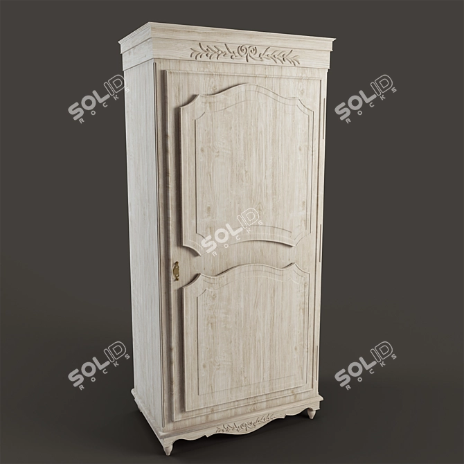 Romantic Country Wardrobe with 1 Bottom Door 3D model image 3