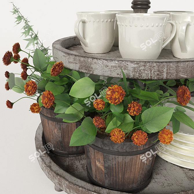 Mandarin Delight Decor Set 3D model image 2