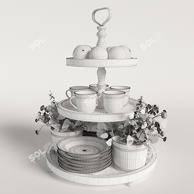 Mandarin Delight Decor Set 3D model image 3