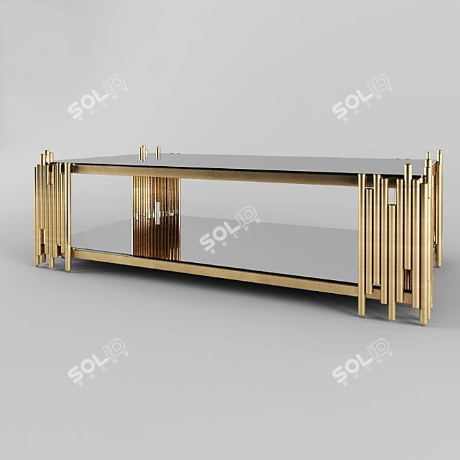 Barcelona Glass Coffee Table: Modern & Sleek 3D model image 1