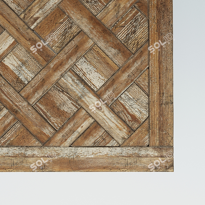 Rustic Oak Coffee Table 3D model image 2