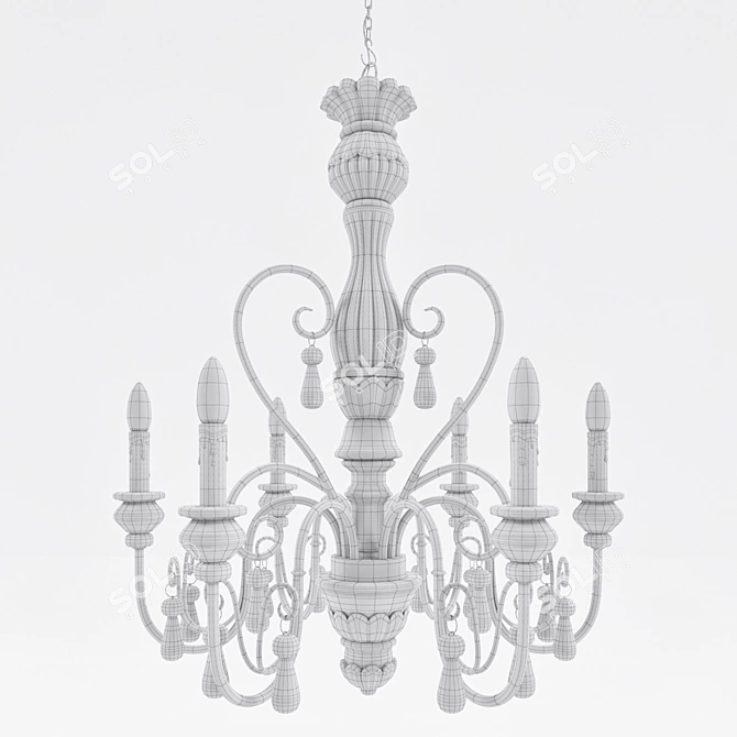 Elegant Saint Honore Chandelier 3D model image 2