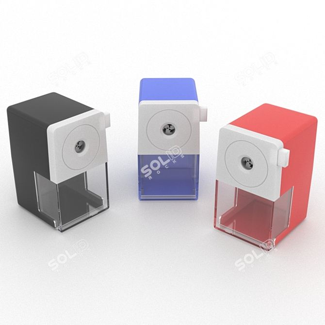 Sleek Colorful Pencil Sharpener 3D model image 3