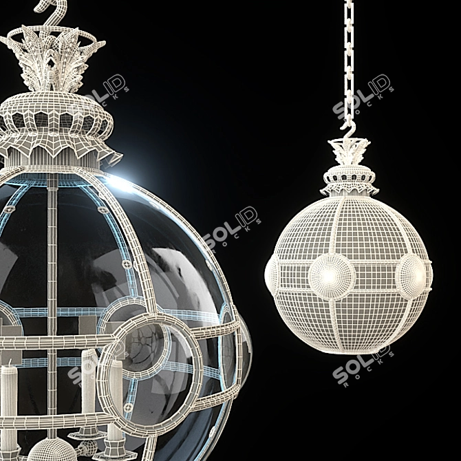 Luxury Convex Globe Lantern by Jamb 3D model image 2