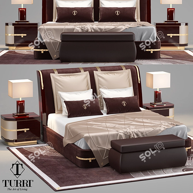 Luxury Turri Diamond Beds 3D model image 1