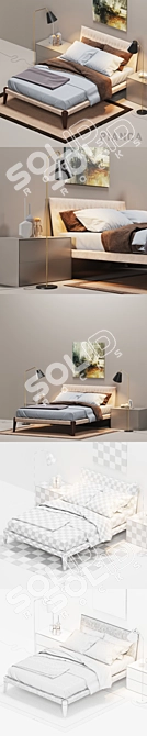 Elegant Pianca Spillo Bedroom Set 3D model image 3