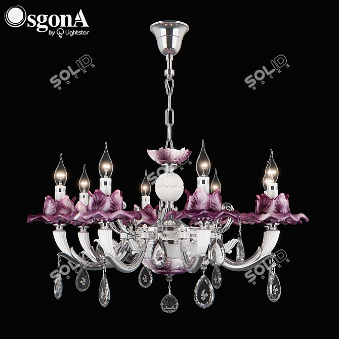 Elegant Crystal Chandelier 3D model image 1