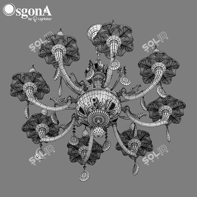 Elegant Crystal Chandelier 3D model image 3