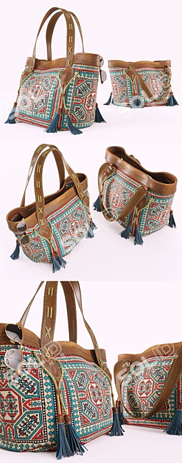 Vintage Bohemian Hippie Bag 3D model image 2