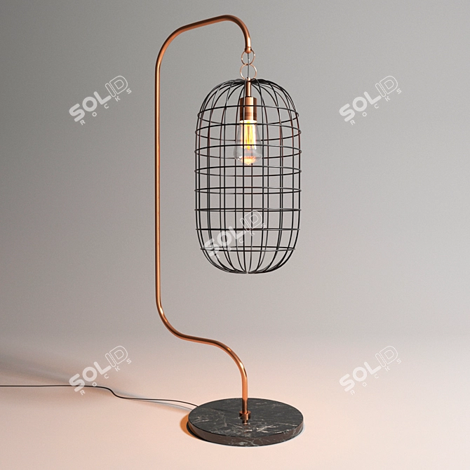 Golden Cage Table Lamp 3D model image 1