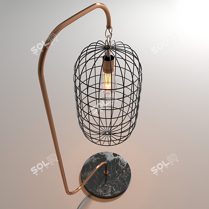 Golden Cage Table Lamp 3D model image 2