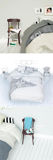 Scandi Comfort Bedding Set: Modern and Luxurious 3D model image 2