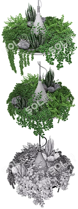 Babylon Plantable Lamp: Greenery-Inspired Lighting 3D model image 2