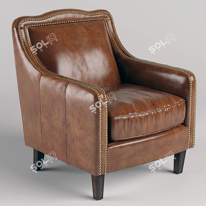 Modern Minimalist Club Chair 3D model image 1