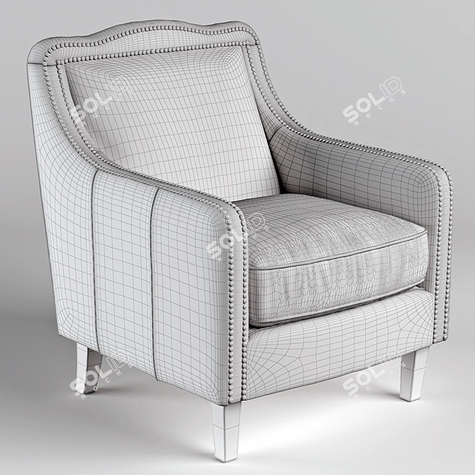 Modern Minimalist Club Chair 3D model image 3