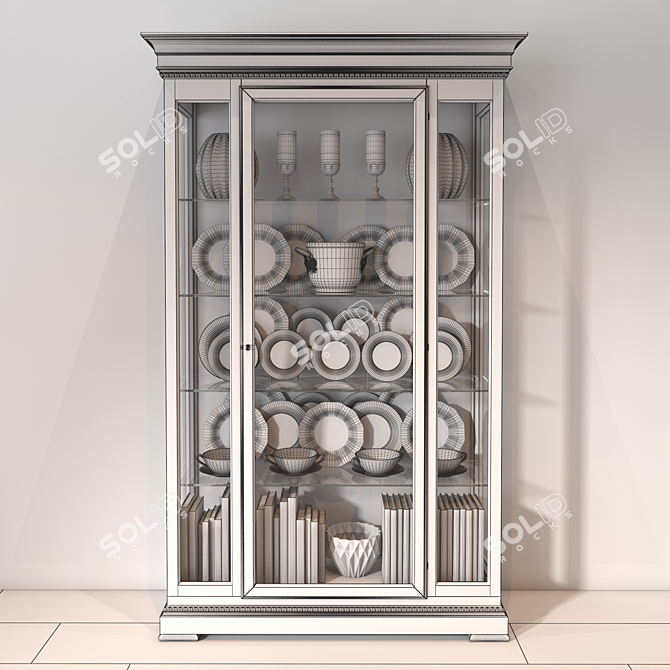 Italian Selva Vetrinetta Art.7747: Elegant Display Cabinet 3D model image 3