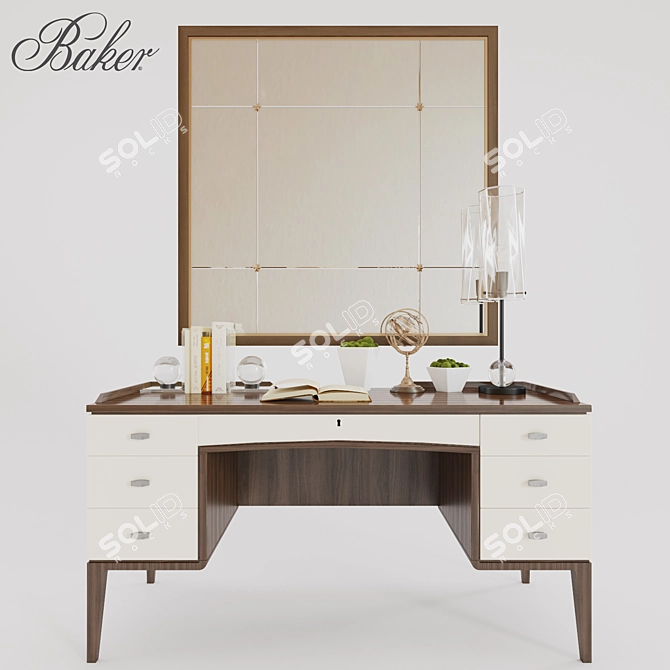 Elegant Baker Crawford Vanity Set 3D model image 1