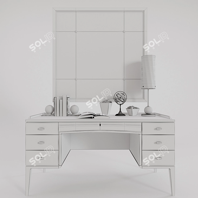 Elegant Baker Crawford Vanity Set 3D model image 2