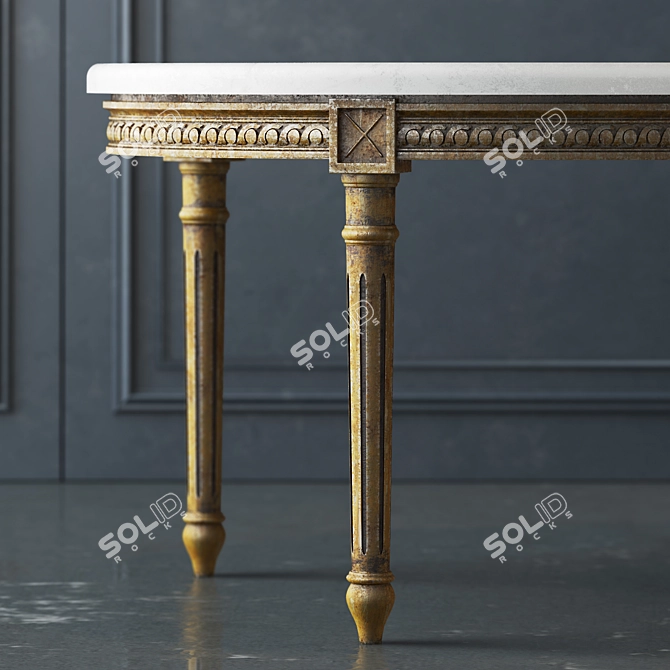 Eloquence Vintage Coffee Table: Distressed Gilt 3D model image 2