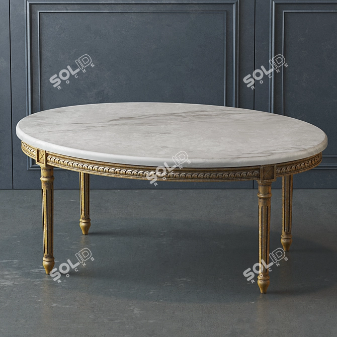 Eloquence Vintage Coffee Table: Distressed Gilt 3D model image 3