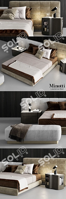 Modern Elegance: Minotti Lawrence Bed Set 3D model image 2